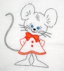 Cute Mice Tea Towels Aunt Martha&#39;s #3820 Vintage Embroidery Hot Iron Transfer Cross Stitch Pattern