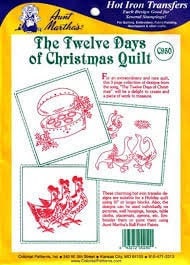 12 Days of Christmas Aunt Martha&#39;s #C950 Vintage Embroidery Hot Iron Transfer Pattern