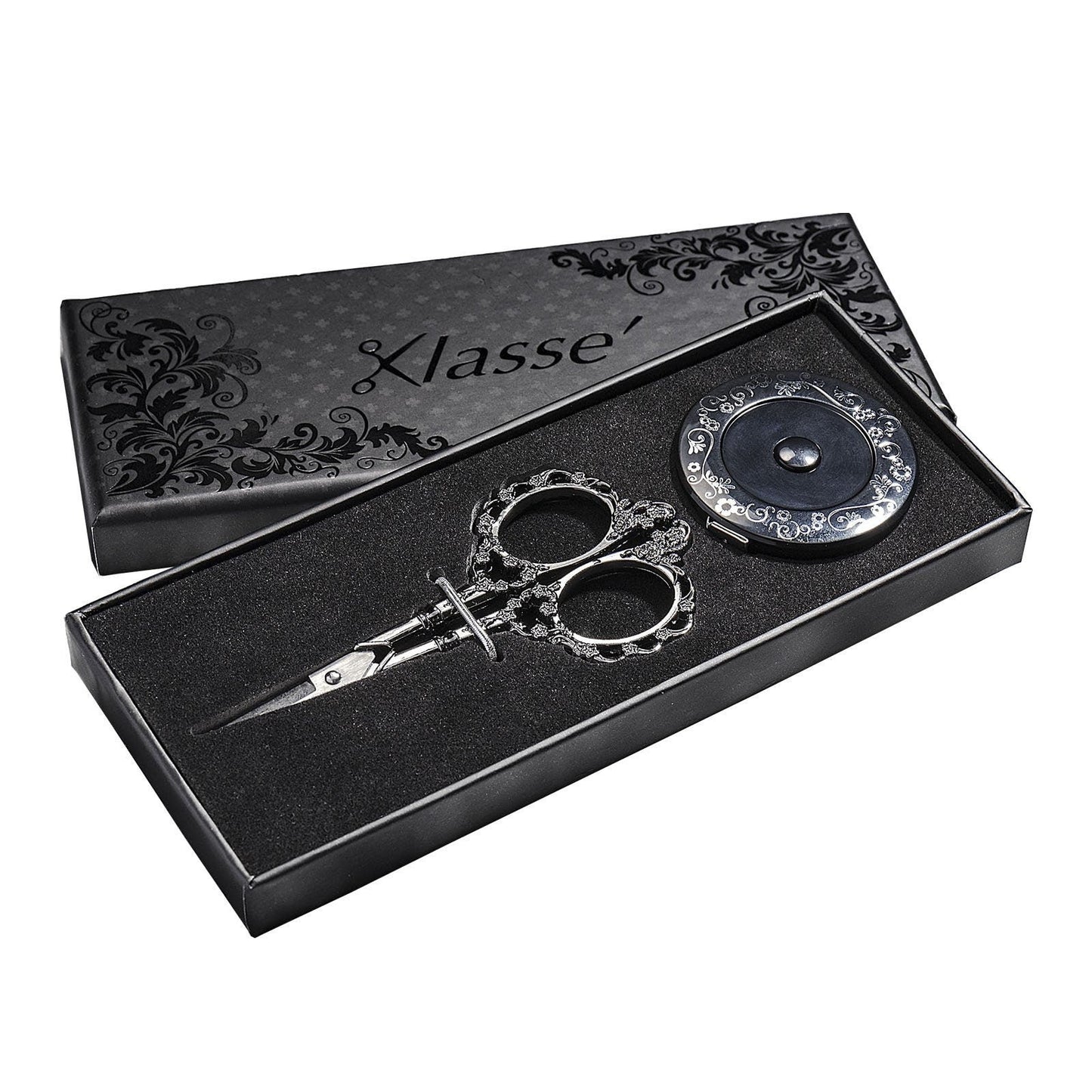 Klasse Embroidery Scissors & Retractable 60 inch tape measure boxed gift set