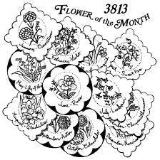 Flowers of the Month Aunt Martha&#39;s #3813 Vintage Embroidery Hot Iron Transfer Pattern