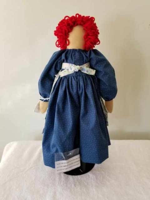 Handmade Annie doll with blue quilt. Limited Edition Series by Sunnie Andress