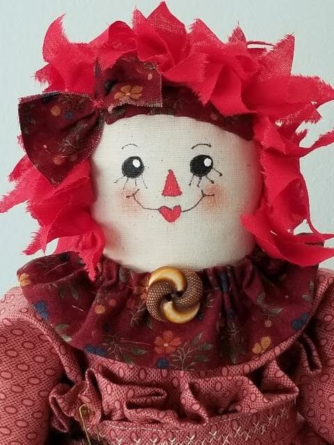 Handmade Annie doll with Country Garden book. Limited Edition Series by Sunnie Andress