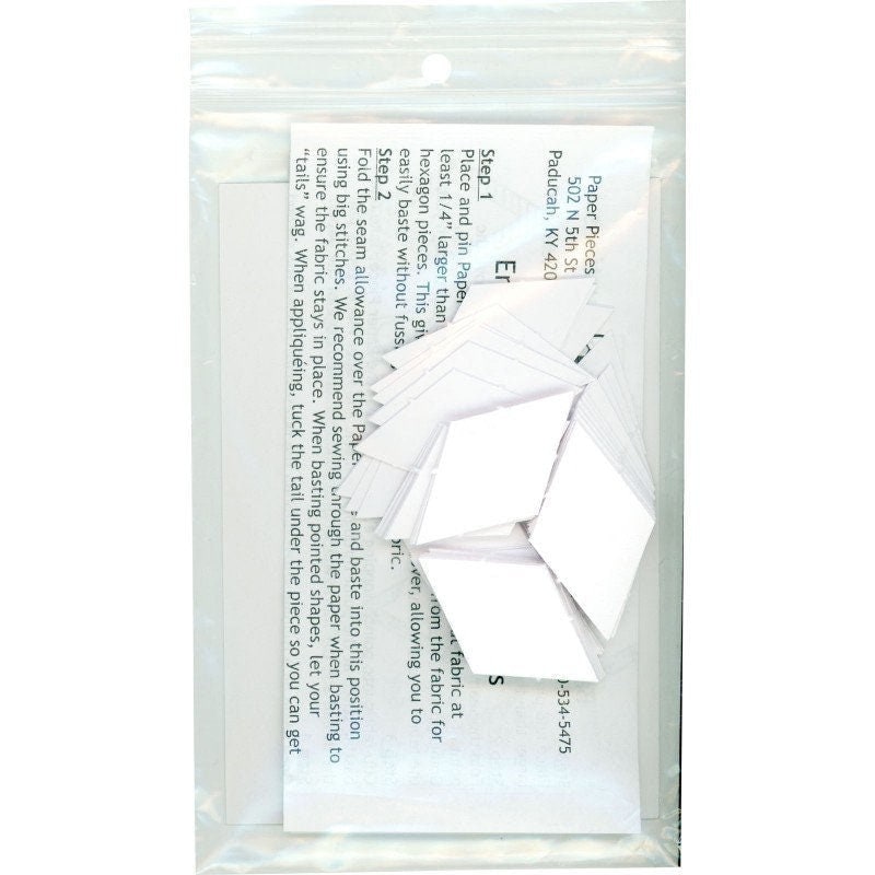English Paper Piecing 1 inch 6 point Diamond Papers in pack of 100 from Paper Pieces - 60 degree diamond