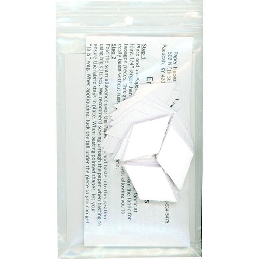 English Paper Piecing 1 inch 6 point Diamond Papers in pack of 100 from Paper Pieces - 60 degree diamond