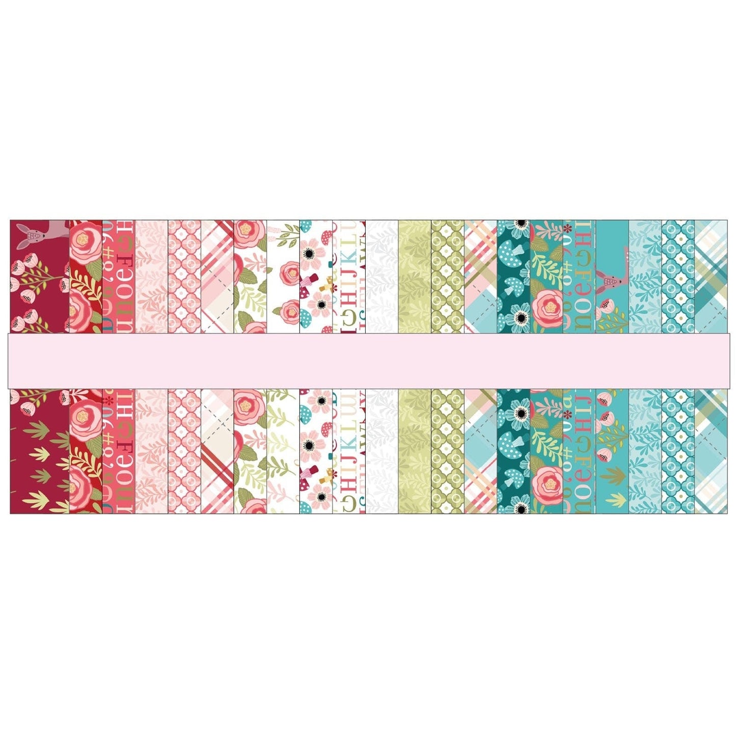 Kaisley Rose Charm Pack of Quilter&#39;s Cotton by Poppie Cotton 42 piece collection of 5 inch squares