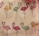 Vintage Style Half Apron with Flamingo Silhouette perfect for Mid Century Enthusiasts in 4 fabric choices