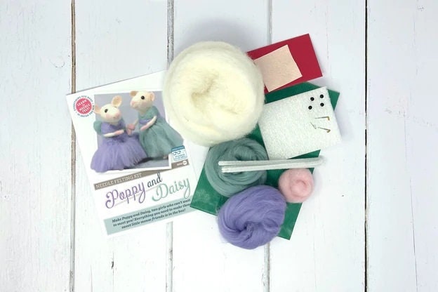 Poppy & Daily Mice Needle Felting Kit by the Crafty Kit Company
