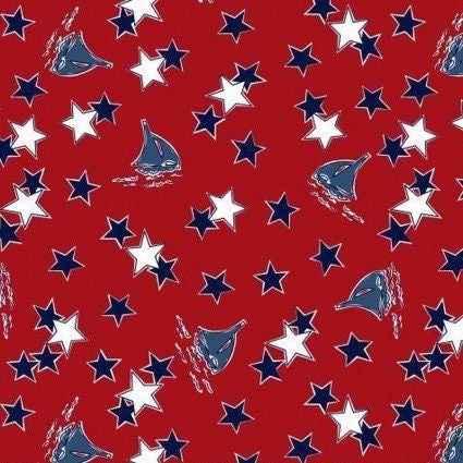 Sailboat print by Springs Creative continuous cuts of Quilter&#39;s Cotton Fabric red, white, and blue