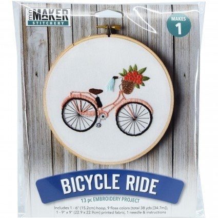 Bicycle Ride Mini Embroidery Kit by Liesure Arts