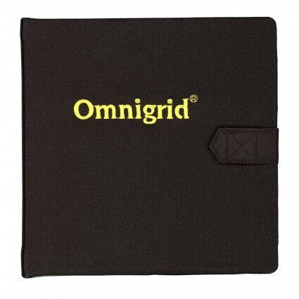 Omnigrid Foldaway Mini Cutting and Pressing Station 7 inch by 7 inch self healing cutting mat with grid and gray nonstick ironing surface