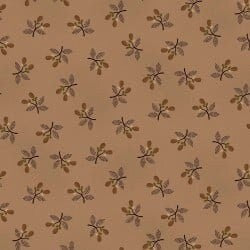 Right As Rain Sprigged Pears in Taupey Gray by Henry Glass continuous cuts of Quilter&#39;s Cotton Fabric