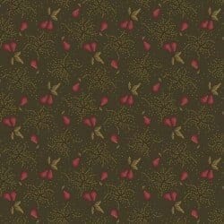 Right As Rain Pear Orchard in Green by Henry Glass continuous cuts of Quilter&#39;s Cotton Fabric