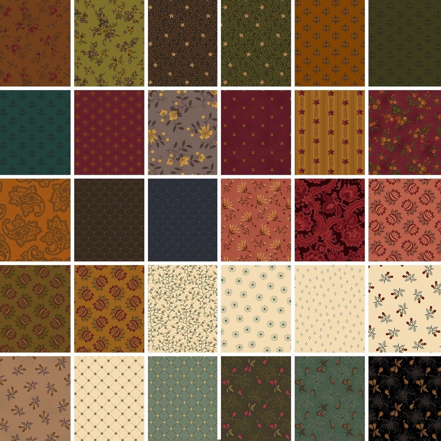 Right As Rain Floral in Chestnut by Henry Glass continuous cuts of Quilter&#39;s Cotton Fabric