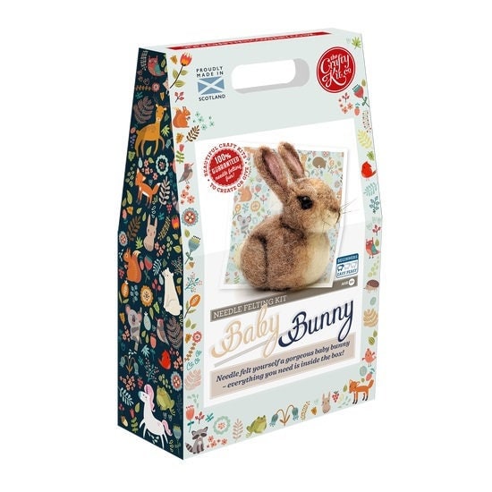 Baby Bunny Needle Felting Kit by the Crafty Kit Company