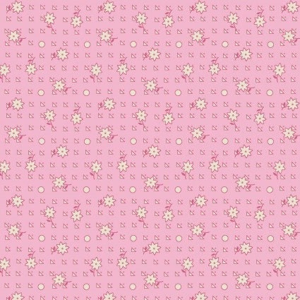 Nana Mae VI Pink geometric print 22 by Henry Glass continuous cuts of Quilter&#39;s Cotton 30&#39;s print Fabric