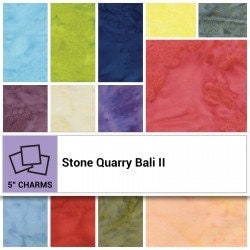 Stone Quarry Bali II cotton prints by Benartex. Quilter&#39;s Cotton Charm Pack of 42 5 x 5inch squares