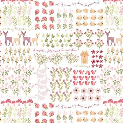 Kaisley Rose Sophia in White by Poppie Cotton continuous cuts of Quilter&#39;s Cotton Fabric