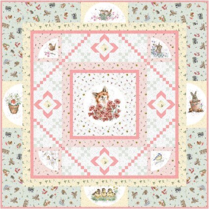 Bramble Patch Song of Spring Quilt Kit by Maywood Studio. Quilter's Cotton Fabric & Pattern to make this darling quilt top