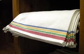 Retro Striped Dish Towels 18 x 28 inches set of 3 Aunt Martha&#39;s 100% Cotton 130 thread count