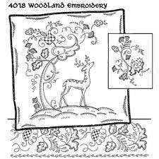 Woodland Embroidery Aunt Martha&#39;s #4018 Vintage Embroidery Hot Iron Transfer Pattern