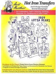 Lotsa Bears Aunt Martha&#39;s #3809 Vintage Embroidery Hot Iron Transfer Pattern