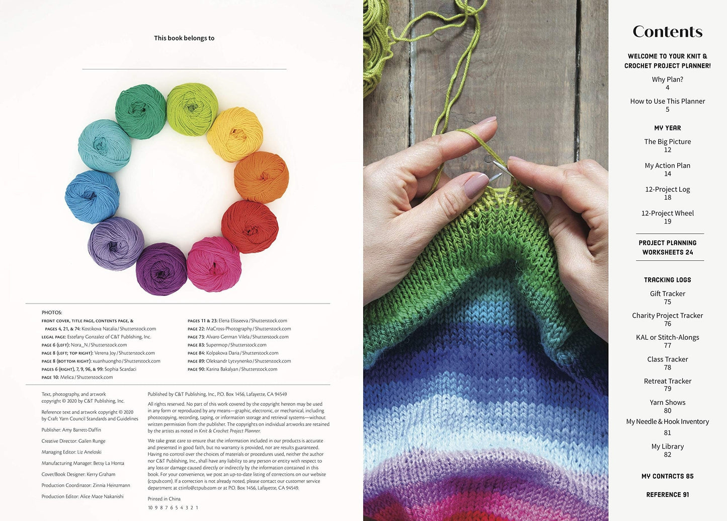 Knit & Crochet Project Planner by Sophie Scardaci and Kerry Graham  96 page organizer for 12 knit or crochet projects