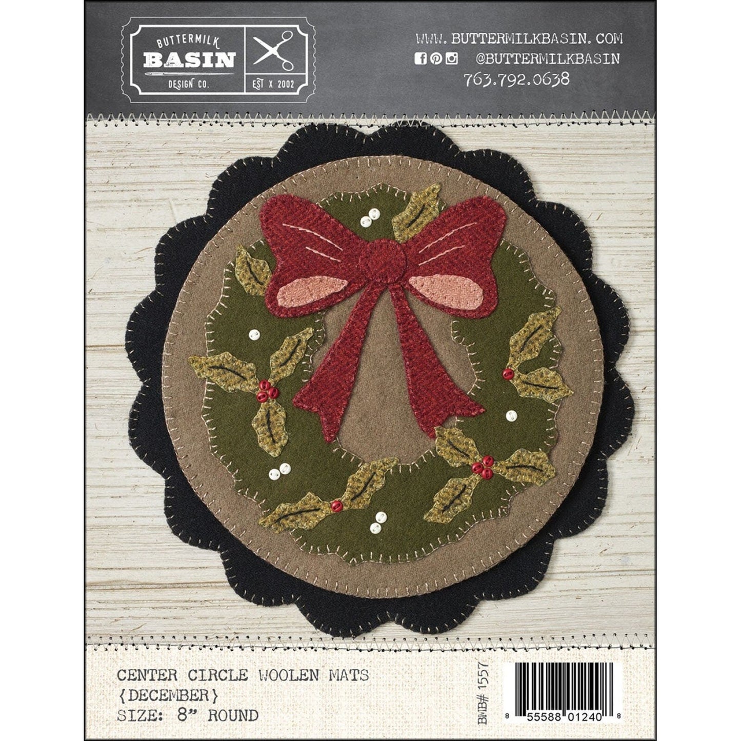 Welcome Home Banner with Center Circle Woolen Mats Block of the Month Quilt Patterns