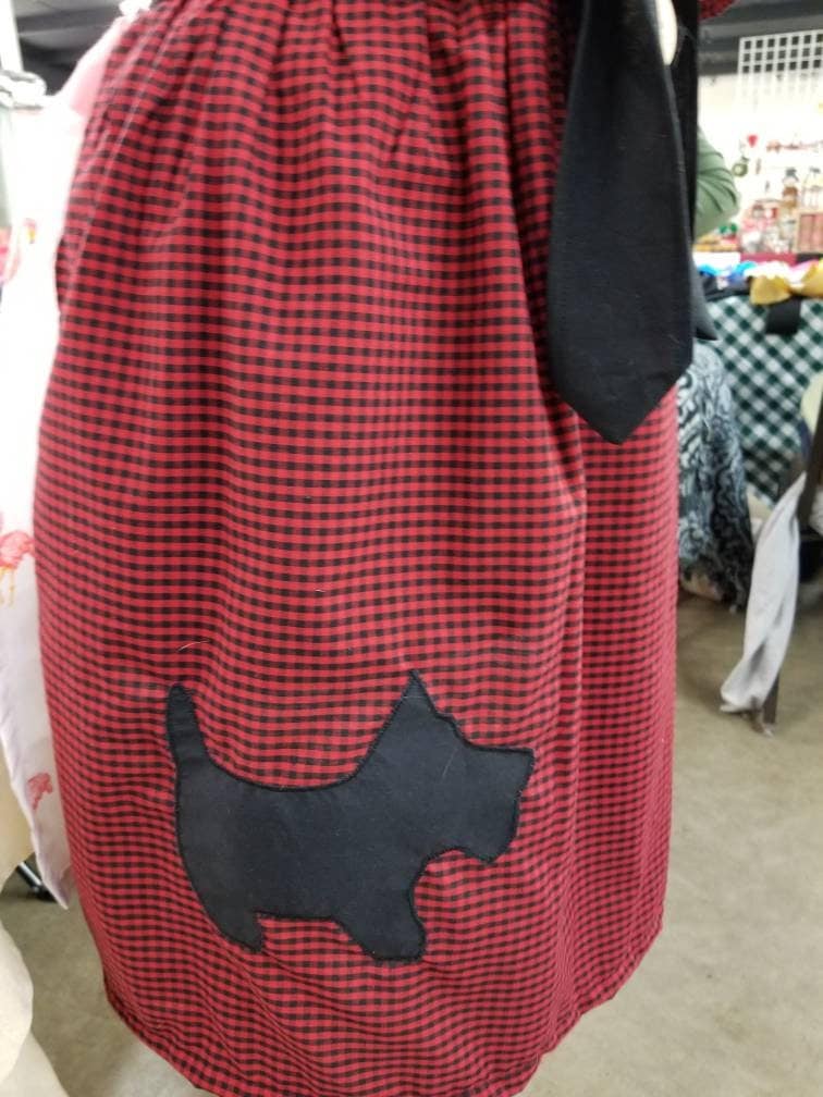 Vintage style Scotty Dog half apron.