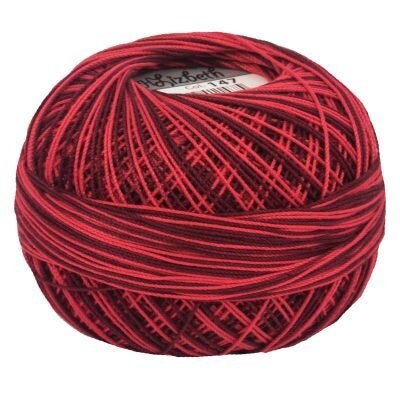 Red Burst Lizbeth 147 Size 20 100% Egyptian Cotton Variegated Tatting Thread