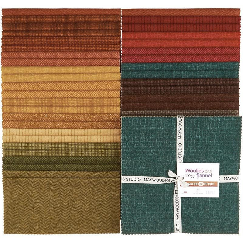 Woolies Flannel Desert Sunset Charm Pack by Bonnie Sullivan for Maywood Studios 100% Cotton Flannel
