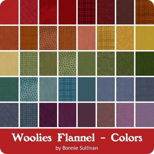 Woolies Flannel Sorbetto Charm Pack by Bonnie Sullivan for Maywood Studios 100% Cotton Flannel