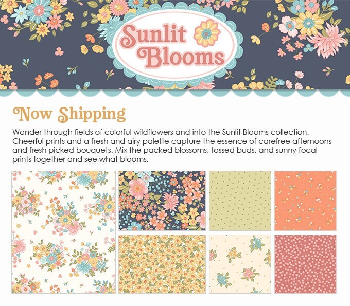 Sunlit Blooms by Maywood Studio Quilter&#39;s Cotton Strip set. 40 piece collection of 2.5 inch by 44 inch strips.