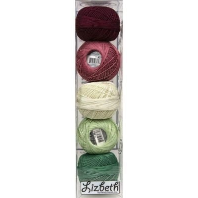 Cranberry Wreath Specialty Pack of Lizbeth size 20. 5 balls 100% Egyptian Cotton Tatting Thread