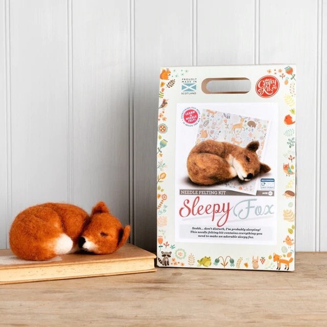 Sleepy Fox Needle Felting Kit by the Crafty Kit Company