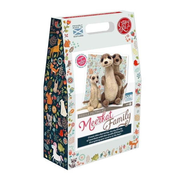 Meerkat Family Needle Felting Kit by the Crafty Kit Company