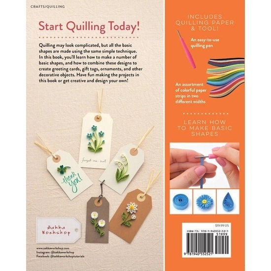 Paper Quilling for All Occasions Kit, a book with over 30 projects and the Quilling Paper and tool to make them