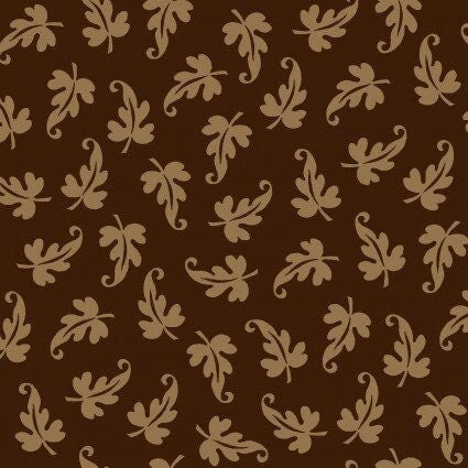 Ruby Scroll Leaf in Espresso by Maywood Studio designed by Bonnie Sullivan continuous cuts of Quilter&#39;s Cotton Fabric