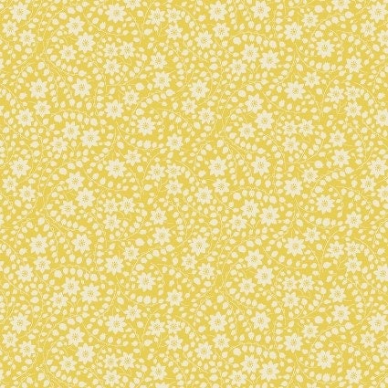 Nana Mae VI Monotone Floral in Yellow by Henry Glass continuous cuts of Quilter&#39;s Cotton 30&#39;s print Fabric
