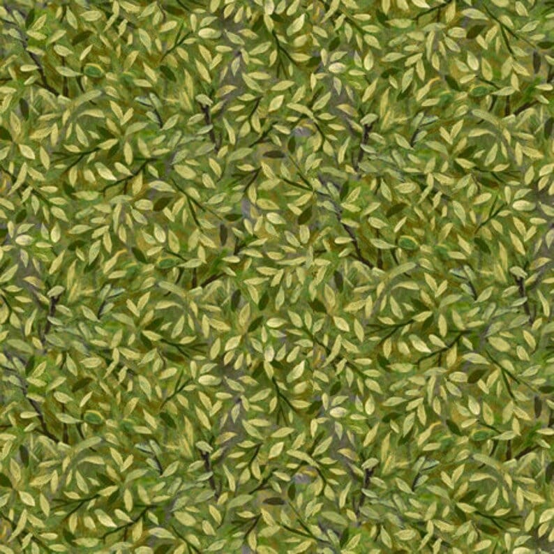 Great Plains Leaf Vine by QT Fabrics continuous cuts of Quilter&#39;s Cotton Fabric