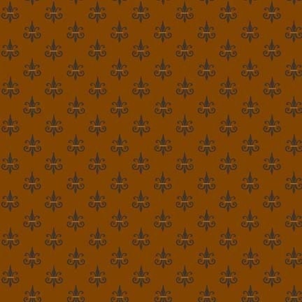 Right As Rain Fleur De Lis in Orange by Henry Glass continuous cuts of Quilter&#39;s Cotton Fabric