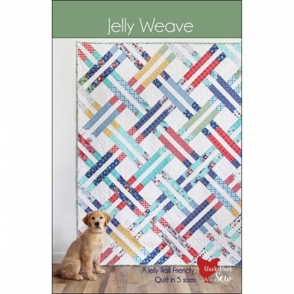 Jelly Weave Pattern by Allison Harris for Cluck Cluck Sew instructions for 5 different sized quilts perfect for precut jelly rolls