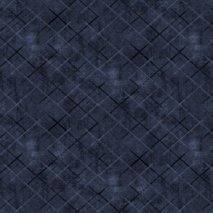 One Sister Basics Distressed Plaid in Indigo by Henry Glass continuous cuts of Quilter's Cotton Fabric