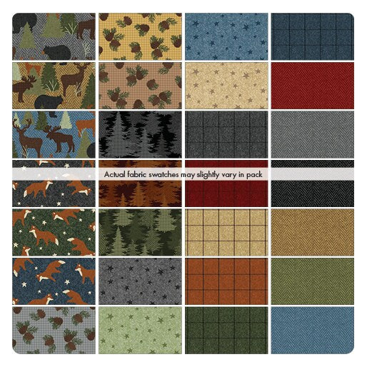 Winter Forest by Benartex. Quilter's Cotton Charm Pack of 42 5 x 5inch squares