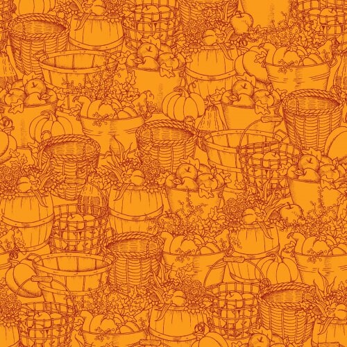 Sweater Weather Baskets & Buckets in Yellow by Maywood Studio, continuous cuts of Quilter's Cotton