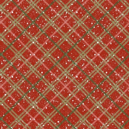 Holiday Spirit Small Plaid in Red by Henry Glass continuous cuts of Quilter's Cotton Fabric