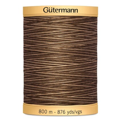Brown Sugar & Cinnamon Gutermann Variegated 100% Natural Cotton 50 weight thread , 875 yard spool