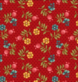 Yeoville Tiny Calico in Red by Michelle Yeo for Henry Glass continuous cuts of Quilter's Cotton Fabric