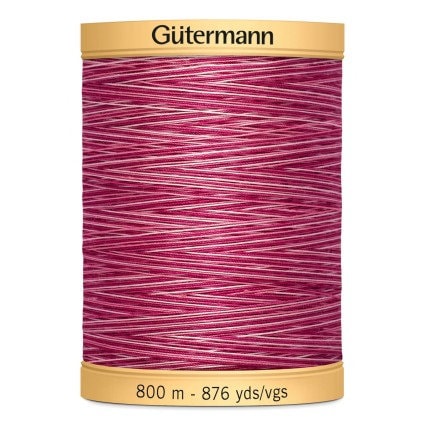 Plum Berry Gutermann Variegated 100% Natural Cotton 50 weight thread , 875 yard spool
