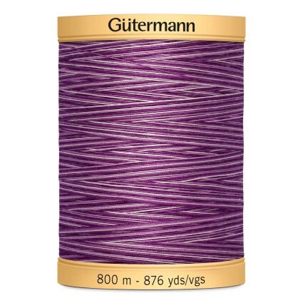 Purple Passion Gutermann Variegated 100% Natural Cotton 50 weight thread , 875 yard spool