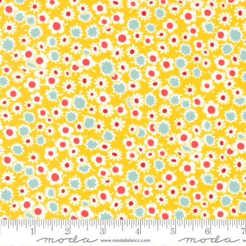 Sweet Melodies Daisy Dots Blenders Feedsack in Yellow by Moda continuous cuts of Quilter's Cotton Fabric